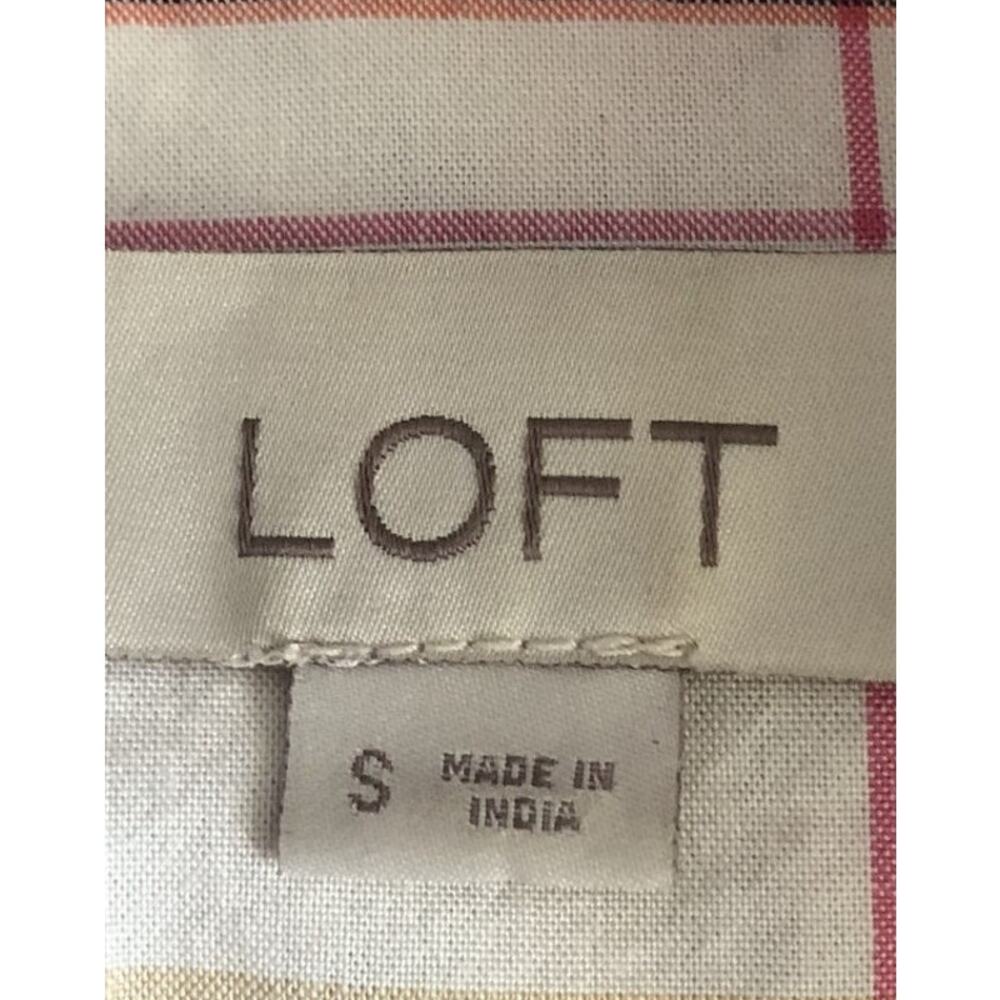 Loft Multicolor Plaid Button Down Collared Boyfri… - image 2